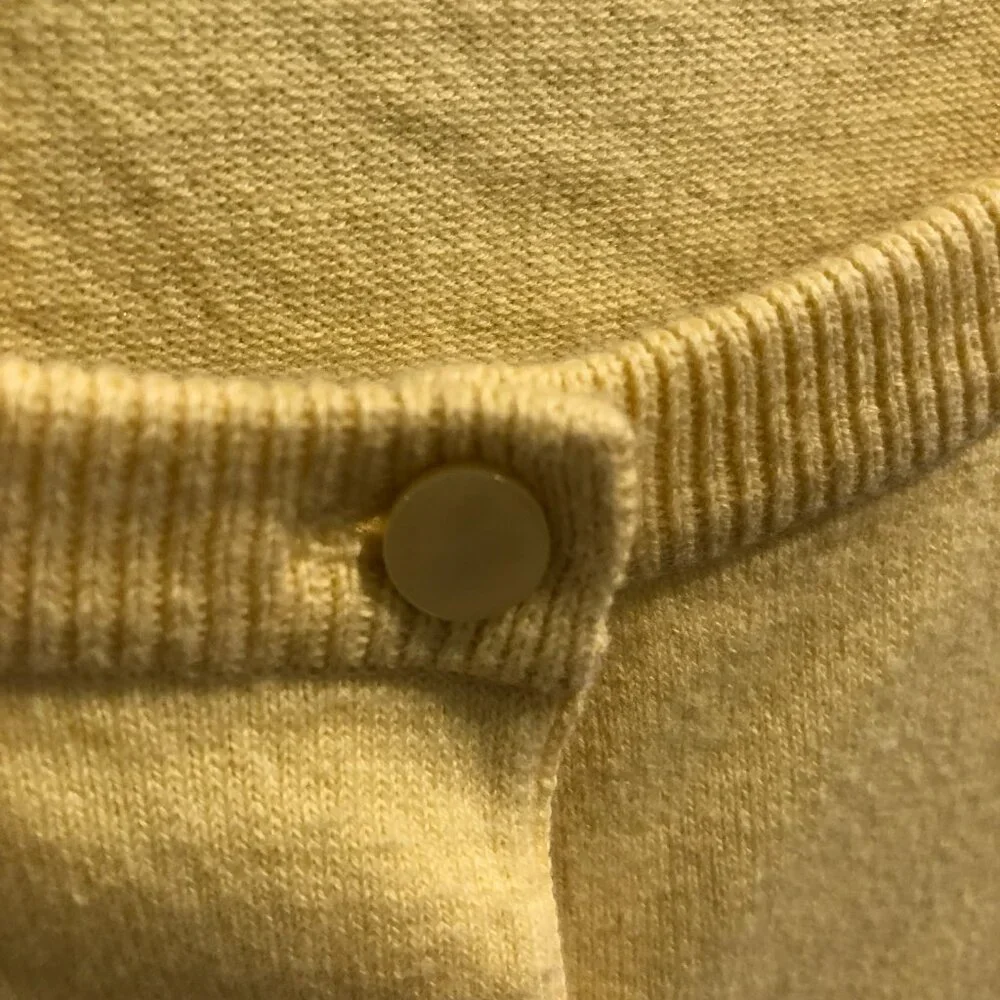 Talbots Classic Cardigan, Butter Yellow, Size XL - Picture 3 of 8